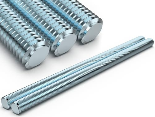 2 Stk Gewindestange M12 x 30CM Verzinkt Gewindestangen Karbonstahl Gewindestifte DIN 975 Festigkeitsklasse 4.8 Gewindestab mit Metrischem Vollgewinde Metrisch Gewinde Stangen nach Normen Threaded Rod