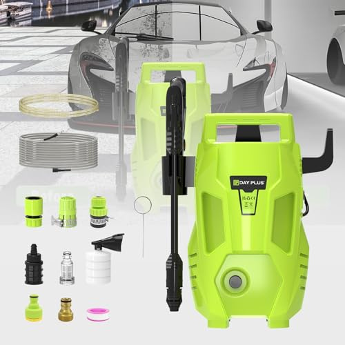 Rondella ad alta pressione Jet Wash, idropulitrice elettrica da giardino, 1100 W, idropulitrice portatile con tubo da 55 bar/7 m, per attrezzi da giardino con ugello 3 in 1, per cortile/auto/moto