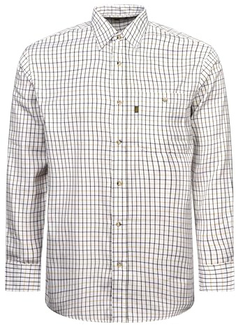Regents View Mens Tattersall Long Sleeve Checked Shirt - Comfortable, Soft & Durable Smart Casual Work Wear & Country Style Clothing. (UK, Alpha, XL, Regular, Regular, Green SH1-1)