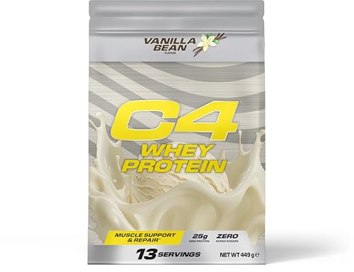 Cellucor C4 Whey Protein Powder, Vanilla Bean, 25g Protein, Low Sugar, Post-Workout Recovery, 13 Servings