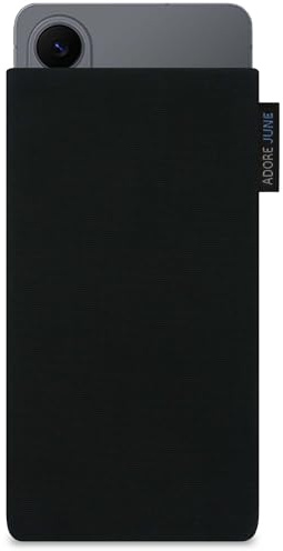 Adore June Classic Schwarz Tasche kompatibel mit Samsung Galaxy S25 Edge Handytasche aus widerstandsfähigem Cordura Stoff mit Display Reinigungs-Effekt