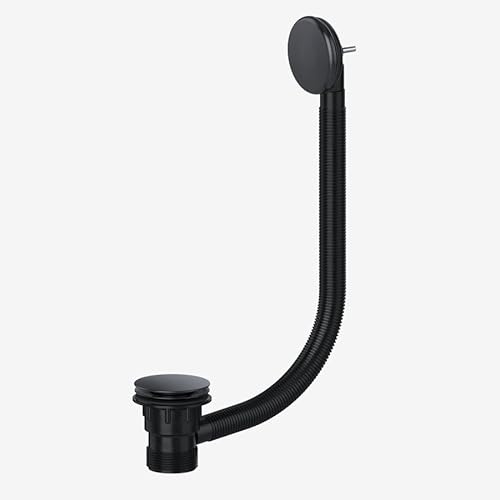 Taps2Traps - Modern Black Luxury Clicker Plug Combination Bath Waste & Overflow Click Clack Universal 1.5
