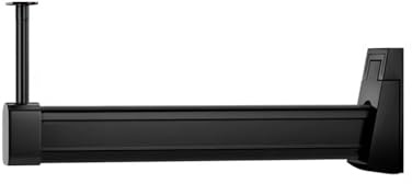 Robusto supporto per asta appendiabiti a forma di L, set completo per armadio e cucina, 60 cm, barra di supporto per appendiabiti nera resistente, staffa appendiabiti robusta