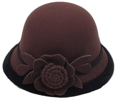 XUCZHAI Melonhatt för kvinnor, fyrverkerier, bob, bankett, elegant varm och kall vinter (färg 3)