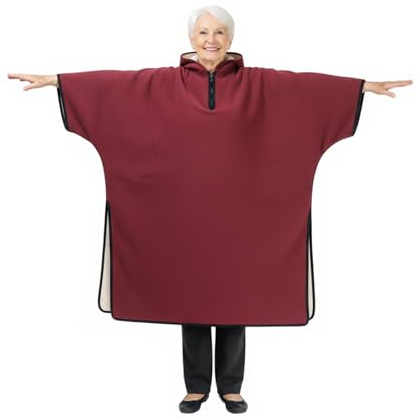 Poncho para silla de ruedas con capucha, capa cálida de invierno para silla de ruedas para ancianos y pacientes discapacitados, diseño de cremallera fácil de poner y quitar, manta resistente al viento