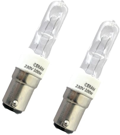 ShuoHui 2pcs B15 B15D 230V Bulb Bayonet Double Contact, 100W Warm White 2700K Ba15d Light