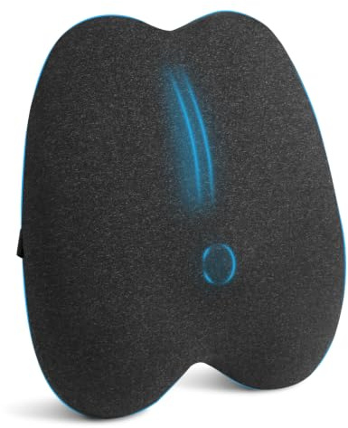 Retazly Cojín Lumbar Ergonómico de Espuma Viscoelástica, Dolor de Espalda, Funda Transpirable y Lavable, Soporte Almohada Lumbar para Silla de Oficina y Coche, Negro