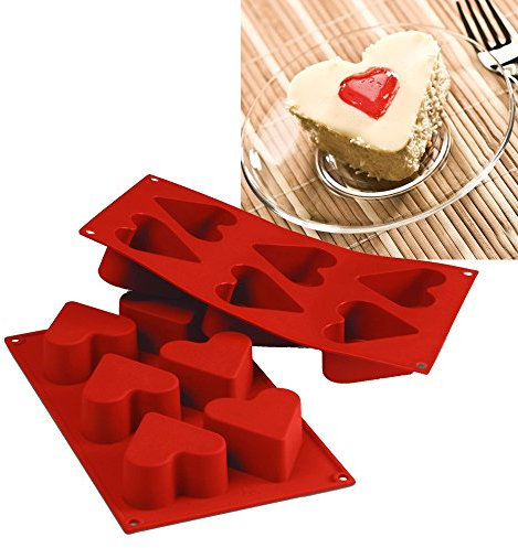 Silikomart Stampo in Silicone, 6 Cuori, Ø 65, 40 mm