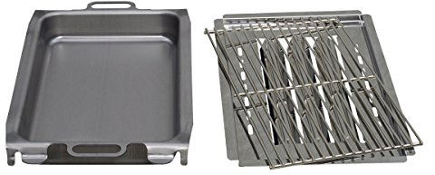 Set 3-teilig: kl. Grillrost, kl. Flammabdeckung, kl. Stahlpfanne für 3-flammige Gasgrill Grill Gastrobr?ter Profigrill Verein