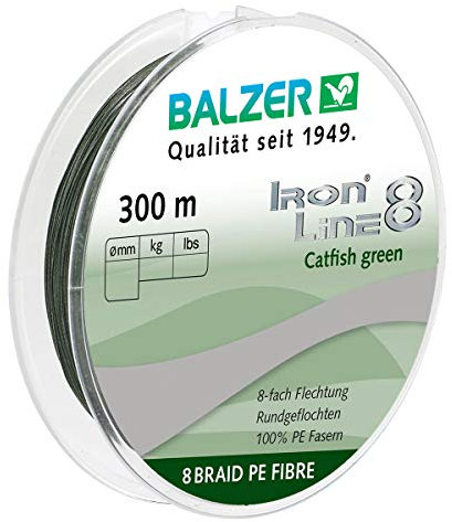 Balzer Iron Line 8 Catfish - 300m geflochtene Angelschnur, Farbe:Grün, Durchmesser/Tragkraft:0.60mm / 75.5kg