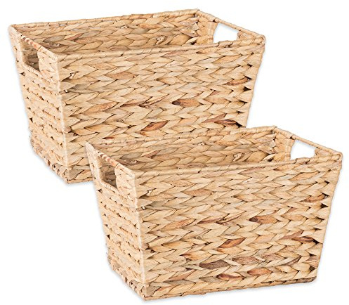 DII Z02006 - Cesta de almacenamiento de jacinto de agua natural con asas, juego de 2 unidades, tamaño mediano