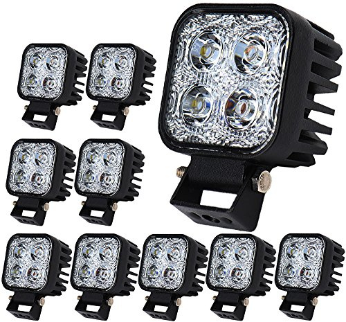 Greenmigo 10X 12W LED Arbeitsscheinwerfer IP67 Offroad Lampe Scheinwerfer LED Arbeitslicht 12V 24V Zusatzscheinwerfer Rückfahrscheinwerfer