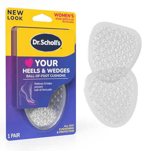 Dr. Scholl's Love Your Heels & Wedges Ball of Foot Cushions for Women, 1 Pair, Metatarsal Pads Women - All-Day Comfort for High Heels - Relieve & Prevent Shoe Discomfort, No Sliding Stopper Pads