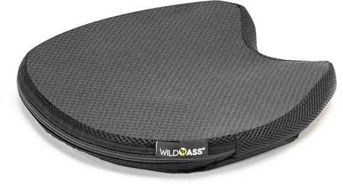 Wild Ass Saddle Airgel – Motorcycle Seat Cushion, Ergonomic Air-Adjusting Pad with Straps, Universal Fit for Ultimate Rider Comfort & Relief, Cool Flow Motorcycle Accessory for Long Rides – Black