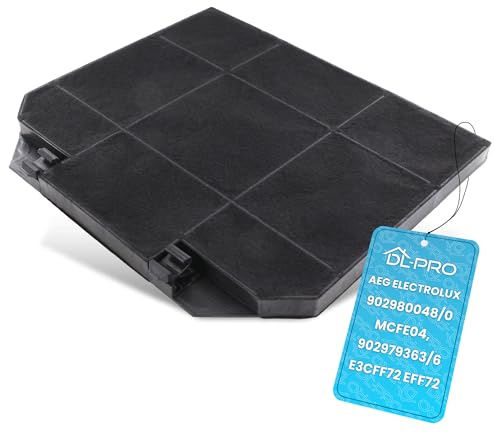 DL-pro aktivt kolfilter för AEG Electrolux 9029800480 MCFE04 9029793636 E3CFF72 EFF72 Faber I260GR köksfläkt 266 x 235 x 21 mm ersättning för Indesit Küppersbusch Whirlpool Bosch Siemän och mer