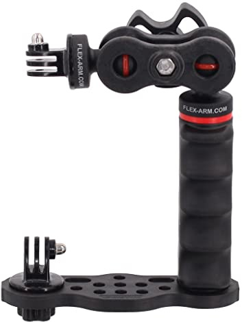 Pletina GoTray con Empuñadura Puño Bola 25 mm Adaptador Luces Subacuáticas Luz de Buceo para GoPro dji Osmo Xiaomi Yi Cámara de Acción para Vídeos y Fotos Submarinas FLEX-ARM GOTR09