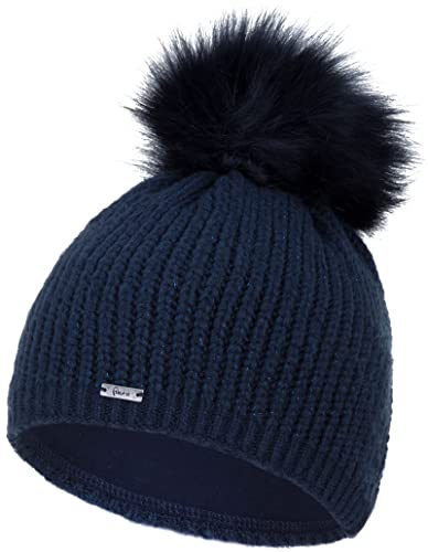 Faera Mütze Damen Glantzgarn Bommelmütze Wintermütze Leichter Glitzer gefüttert Winter Futter Beanie Mädchen 77