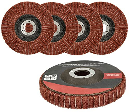 KOTARBAU® Lot de 5 Disques Meuleuse, Disques pour Disqueuse, Disques de Nettoyage pour Meuleuse d'Angle en Tissu à Lamelles 125 x 22,2 mm
