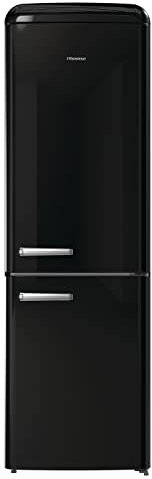 Hisense RB390N4RBDUK Freestanding Retro Fridge Freezer, Total No Frost-Inverter Compressor-300 liters-60cm Wide-Bright Beige-D Rated