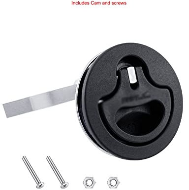 Boots Verriegelung,Asudaro Flush Pull Hatch Latch Lukenverriegelung 2 Zoll Round Flush Boat Latch Fallenschloss Flush Pull Latch Hatch Locker für Yacht Trailer Camper Deck Hatch Door Cabinet,Schwarz