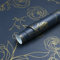 Timeet Self Adhesive Wallpaper Gold Rose Pattern Dark Blue Peel and Stick Wallpaper Vintage Floral 44cm X 3m Sticky Back Plastic Roll Removable Waterproof Vinyl Film for Bedroom Wall Furniture