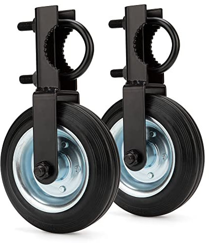 SANKINS Gate Helper Wheel for Supporting Metal Swing Gates with 1-5/8 Thru 2 Gate Frames, 6 Gate Support Wheel Prevent Gate from Dragging for Chain Link Fence, Black, 2 PCS