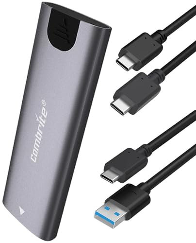 Combrite M.2 NVMe SSD Enclosure, USB-C 3.2 Ultraspeed External HDD Caddy, For M.2 NVMe PCI-E SSD 2230/2242/2260/2280, Aluminium Alloy, Thunderbolt 3 Compatible