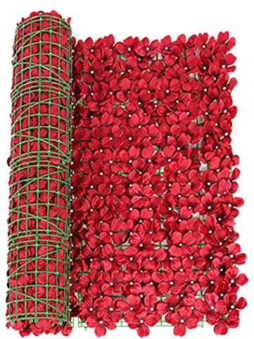 SPORTARC Valla artificial artificial para valla de privacidad con hojas de cerezo, para el hogar, jardín, seto de flores para decoración de pared, pantalla de valla y escudo de privacidad, 9.68 x