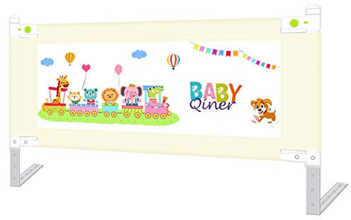 HAPPLiGNLY Bettgitter für Babys, Bettgitter, waschbar, Anti-Fall-Bettgitter für Kleinkinder, Bettgitter, für Doppelbett, Krippe, Queensize-Bett, Beige, 200 cm * 80 cm