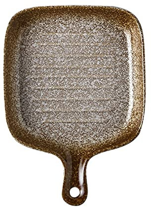 LUCBEI Lasagnera Pirofila in Ceramica - Teglie quadrate for Lasagne con Manico Singolo, Piatti Piani Doppio Uso for Cottura e pasto in gres, 9,3 Pollici x 6,9 Pollici Teglie da Forno (Color : B)