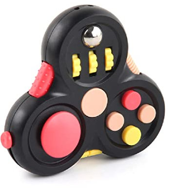 11-in-1 Zappelspielzeug zur Entspannung und Stressabbau, Fingerspielzeug für ADS, ADHS, Autismus - geeignet für Kinder und Erwachsene in schwarz