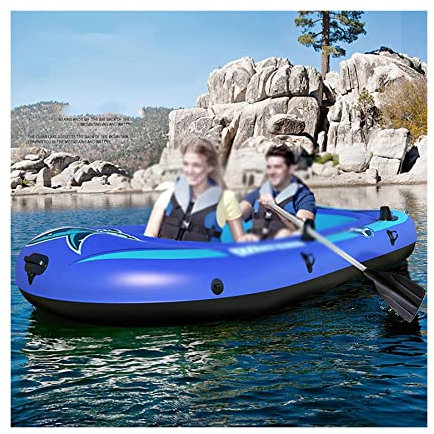 OLOTU Geräumig 5-Personen-Schlauchboot, aufblasbares Kajak mit Rudern, PVC-Wasserfloß, strapazierfähiges Beiboot, Fischerboot, Unterstützung bis zu 400 kg Aufblasbar