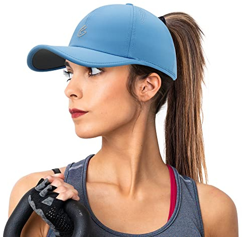 Gisdanchz Damen Performance Verstellbare Passform Basecap mit Pferdeschwanz Loch
