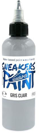 Farbe für Leder und Textil – Hellgrau – 100 ml – Personalisierung von Sneaker, Schuhen, Lederwaren, Kleidung, Jeans | SneakArts