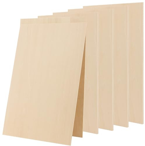 KEILEOHO Lindenholzplatten, A4, 210 x 297 x 3 mm, dünne Holzplatten, 3 mm, unlackiert, rechteckig, für DIY-Modelle, 10 Stück
