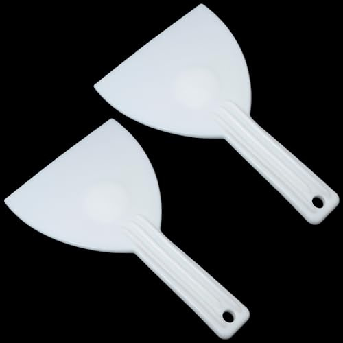 FMHXG Lot de 2 grattoirs demi-ronds en plastique pour gâteau, crème, tarte, tarte, outil de décoration de cuisine, maison, coupe de pâte, pâtisserie et lissage
