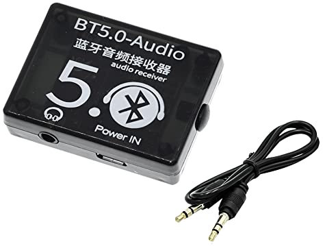 Jikoiuty Ricevitore audio BT5.0, decodificatore Bluetooth MP3, scheda audio perdita con alloggiamento + audio AUX DC3.7-5V