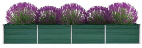ARKEM Garten-Hochbeet Verzinkter Stahl 320x80x45 cm Grün Hochbeete FüR Garten Metall