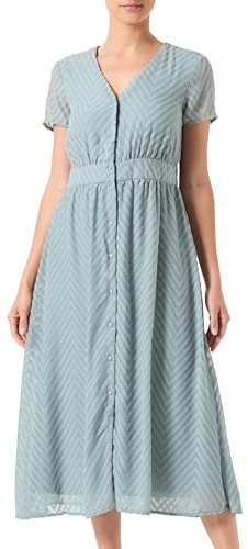 VIMICHELLE S/S V-hals midiklänning/KA, Grön Milieu, 38