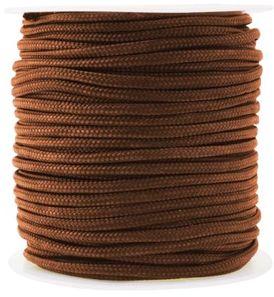 Mandala Crafts 3mm Brown Blind Strings Lift Shade Cord - 55 Yards Braided Nylon Cord for Roman Shades, Curtain String, and Blinds Repair or Replacement