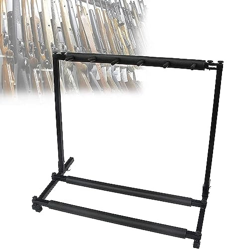 Gun Rack Horizontal Cabinet Collapsible Versatile for 5 Firearms - Store Any Rifle Safely with this Rifle Storage Solution