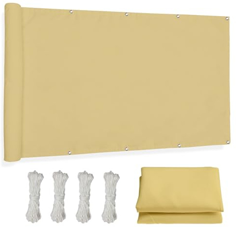 Tenda a Vela Ombreggiante Impermeabile 1.7 x 1.8 m Tenda a Vela Rettangolare Idrorepellente, Anti UV Tenda a Vela Parasole Per Piante Di Fiori Da Giardino, Giallo sabbia