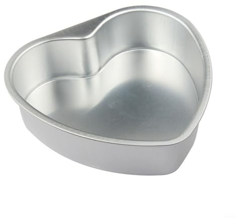 HEBEOT Stampo per torte in alluminio antiaderente a forma di cuore da 7,6-25,4 cm, con fondo rimovibile per cottura (20,3 cm)