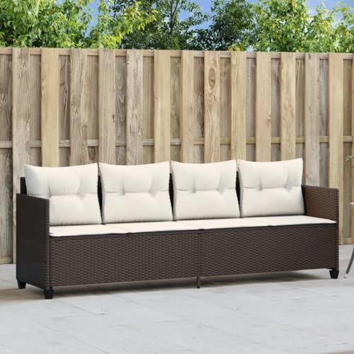 Tidyard Gartenlounge Rattan, Balkon Lounge Klein, Sonnenliege, Terrassensofa, Outdoor Sofa, Balkonmöbel, Garten Loungemöbel Set, Kissen