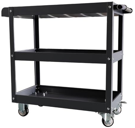 YCOVSFP 3-stufiger Rollender Servicewagen, Werkzeugwagen, Allzweck-Servicewagen, Robuster Werkzeugwagen for Mechaniker, Heimwerkstatt, Garage, Lager, Fabrik, Garage, Werkzeug-Organizer, Servicewagen
