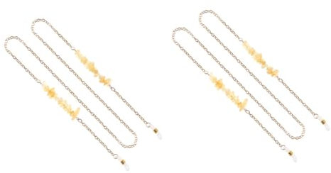 SOIMISS 2stücke Brillenkette Aus Kristall Goldfarbene Metallkette Für Sonnenbrillen Und Brillen Modisches Umhängeband Für Damen Zum Schutz Dekoration Von Brillen