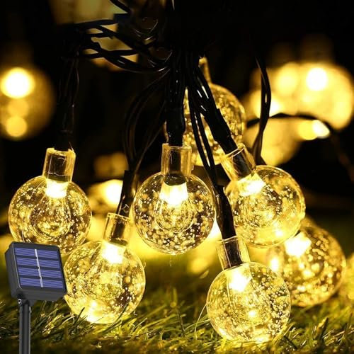 Songlypian Guirnalda Luces Exterior Solares, 12M 100LED Navidad Exterior Solar, 8 Modos & IP65 Impermeable Guirnalda Luces Solar, LED Solares para Jardin, Porche, Patio, Navidad, Fiesta