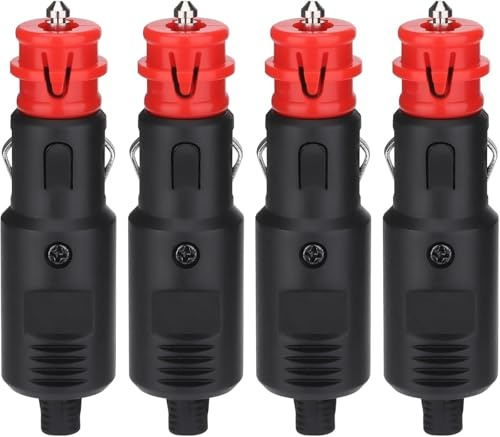Wjelet 4 pcs 12 V/24 V Car Cigarette Lighter Plugs Male Cigarette Lighter Adapters Car Cigarette Lighter Plug Replacement Universal Safety Plug Cigarette Lighter Socket
