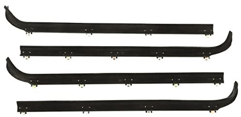 Bande M¨¦t¨¦o de Fen¨ºtre Avant, Paquet de 4 Bandes M¨¦t¨¦o de Fen¨ºtre Ext¨¦rieure Int¨¦rieure Avant en Caoutchouc Noir, Kit de Coupe-froid de Garniture en Feutre de Balayage