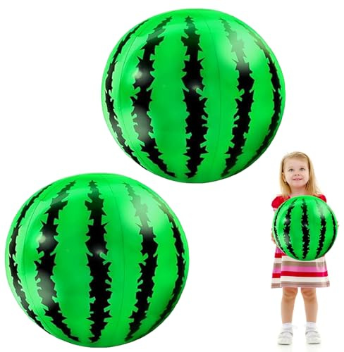 LUYANFX Pelota Playa Hinchable 2 Piezas Pelota Hinchable Piscina Sandia Pelota Saltarina Niños Sandía Bolas Piscina Infantil Bolas de Agua Inflable Juguete para Verano Playa Piscina Fiesta (2 Piezas)